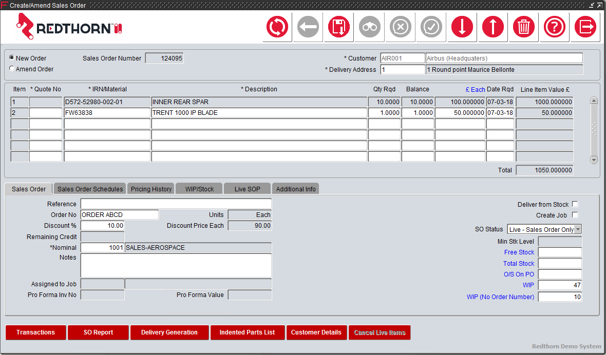 Sales Order Processing Module